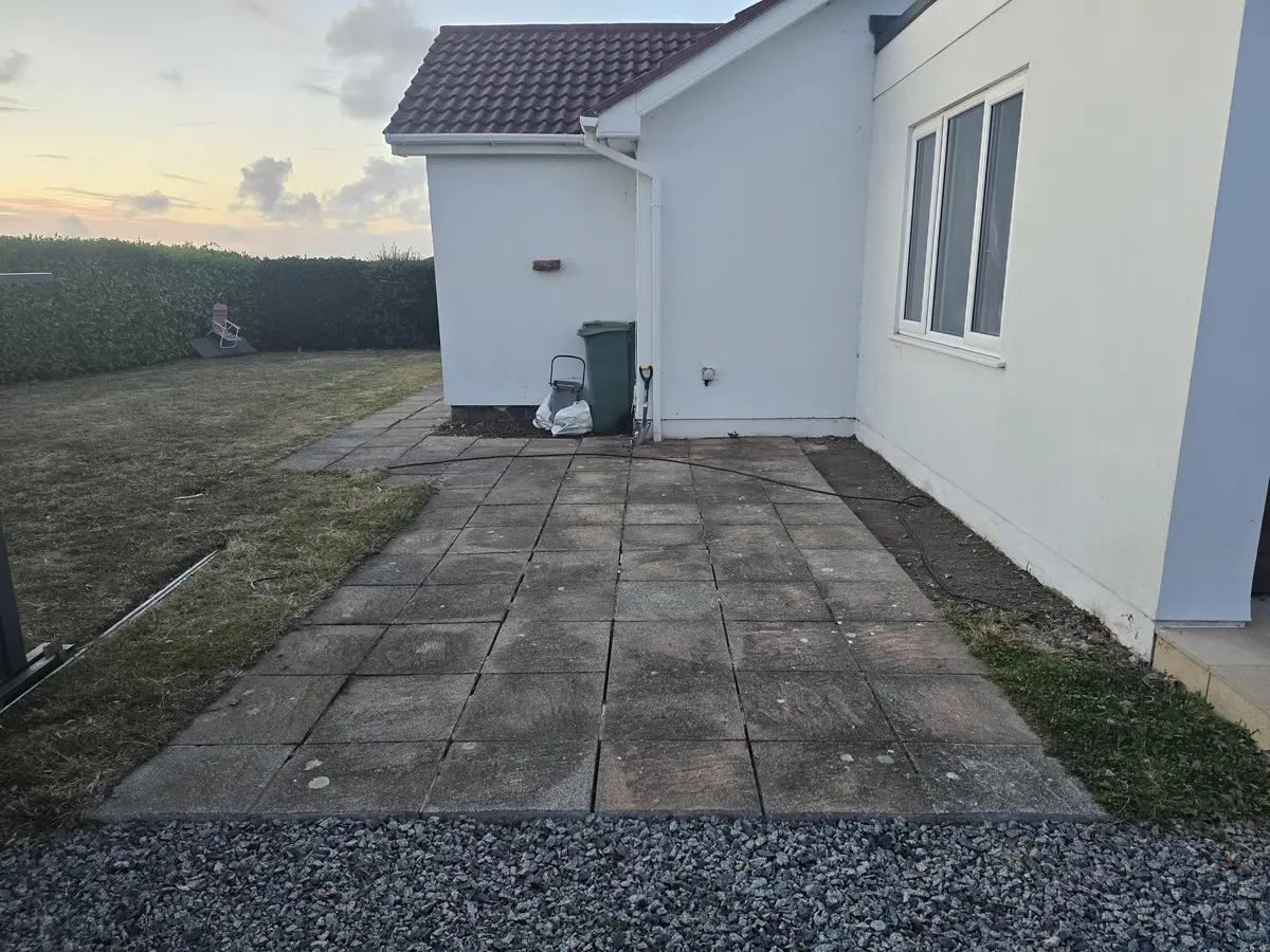 Patio and driveway at a residential property in Guernsey